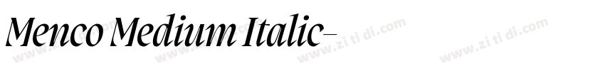 Menco Medium Italic字体转换 Menco Medium Italic字体转换